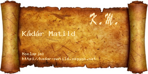 Kádár Matild névjegykártya